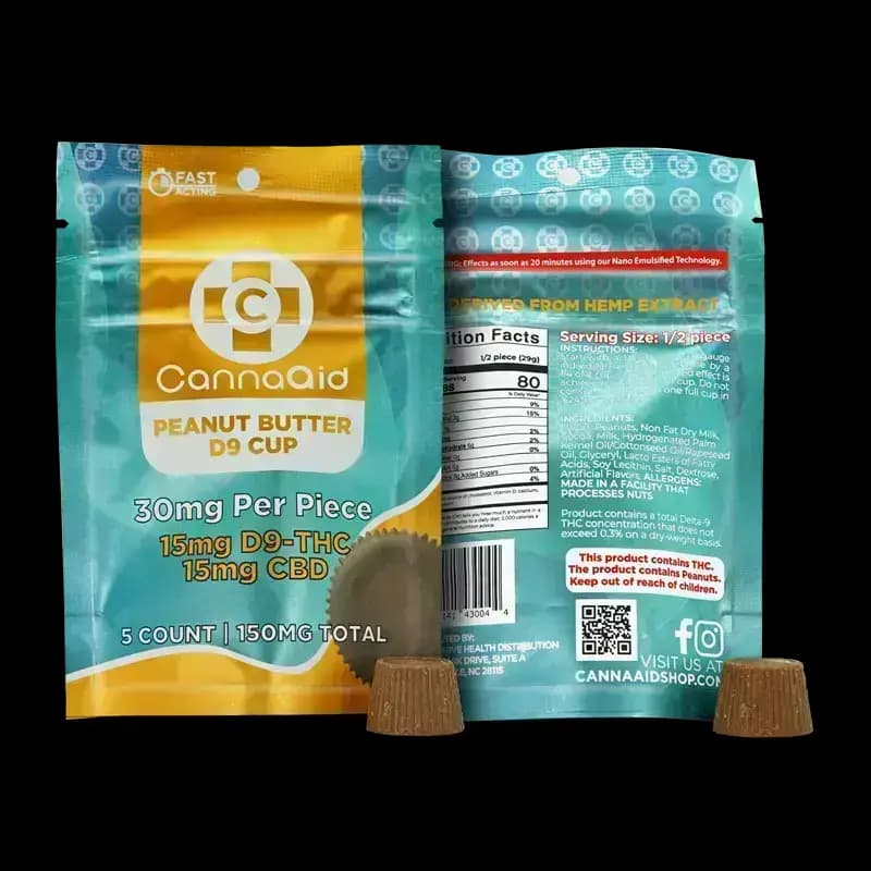 Franny’s Farmacy x CannaAid Peanut Butter Cups – 50 mg de Delta-9 THC imagen 2