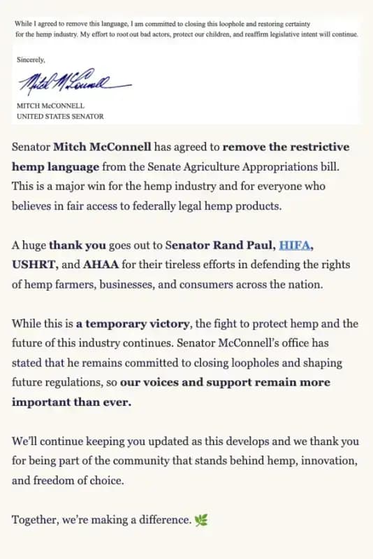 🌿 Together for Hemp: A Victory Worth Celebrating