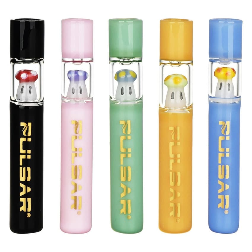 Pulsar Mini-Mushroom Glass One Hitter- Asst. Colors