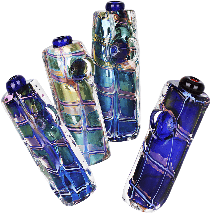 Iridescent Jewel Square Glass Pipe