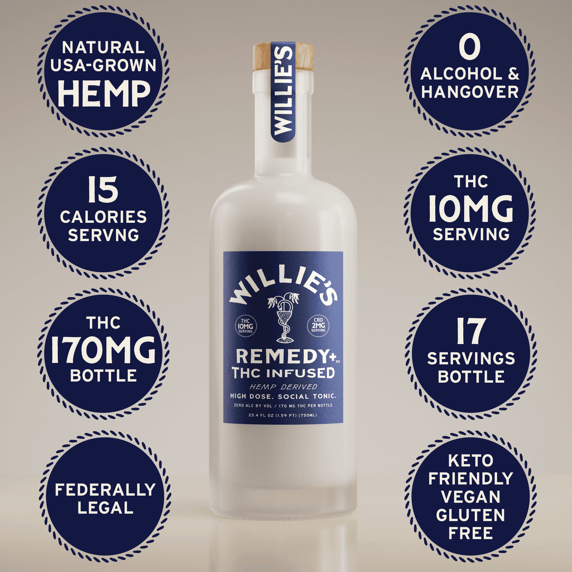 Willie's Remedy Social Tonic Bottles